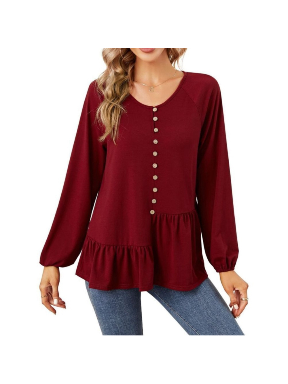 NEW V Neck Button Shirt Asymmetrical Loose Flowy Blouses L